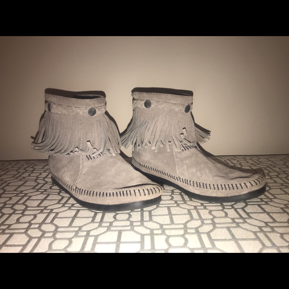 Minnetonka fringe ankle booties
